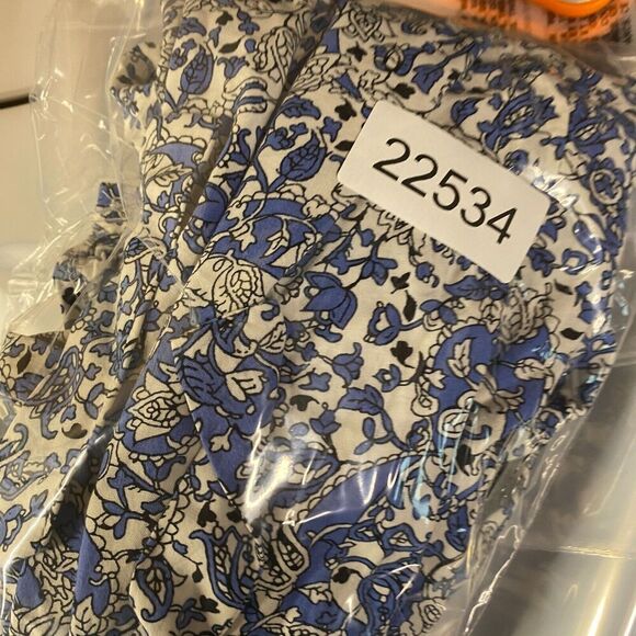 Old Navy Dress Women XS Maternity Blue Floral Shift Short Zipper Long Sleeve - Picture 9 of 9